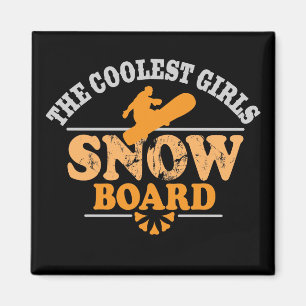 Kallast flickaSnowboard Magnet