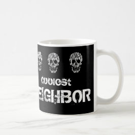 Kallast gränsa till svartvit skallegåvaidé kaffemugg