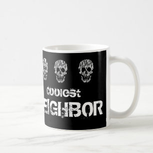 Kallast gränsa till svartvit skallegåvaidé kaffemugg