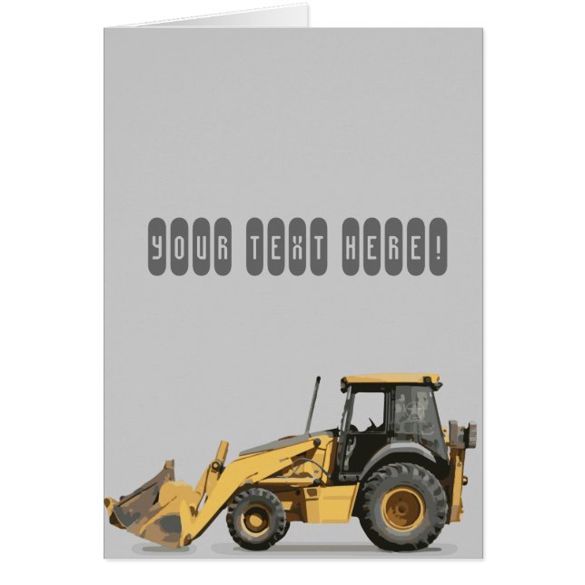 Kallast konstruktionsgrävskopagrävare hälsningskort (Framsidan)