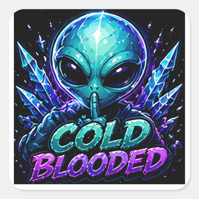 Kallblodig Alien Emote Klistermärke (Framsida)
