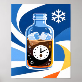 Kallbryggd Kaffe Tid Koncept Modern Blå Poster
