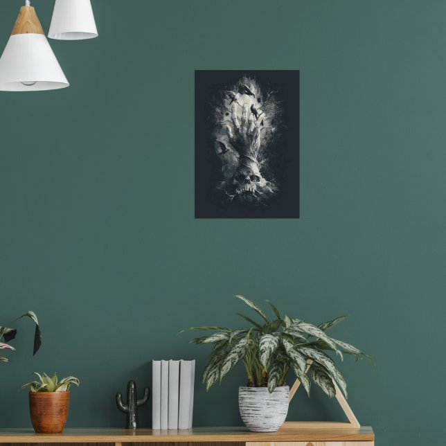 Kallehand Ravens gotisk mörk konstaffisch Poster (Vardagsrum 1)