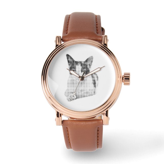 Kallekatt halftone-effekt armbandsur (Framsida)