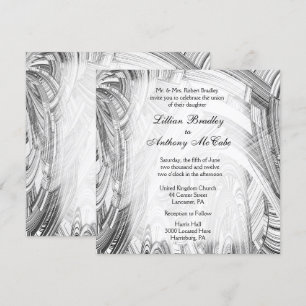 Kallelse till Calamity Black and White Wedding Inbjudningar