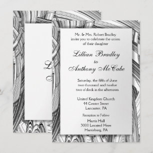 Kallelse till Calamity Black and White Wedding Inbjudningar