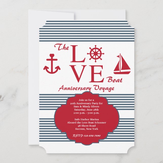 Kallelse till Love Boat-jubileumsfest Inbjudningar (Framsida)