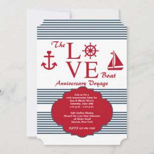 Kallelse till Love Boat-jubileumsfest Inbjudningar