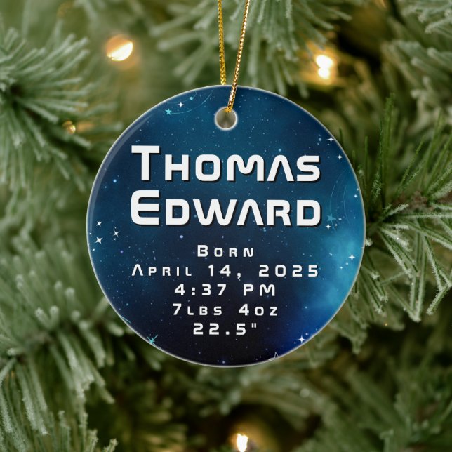 Kallelse till nedgången i Celestial Deep Blue Rymd Julgransprydnad Keramik (Träd)