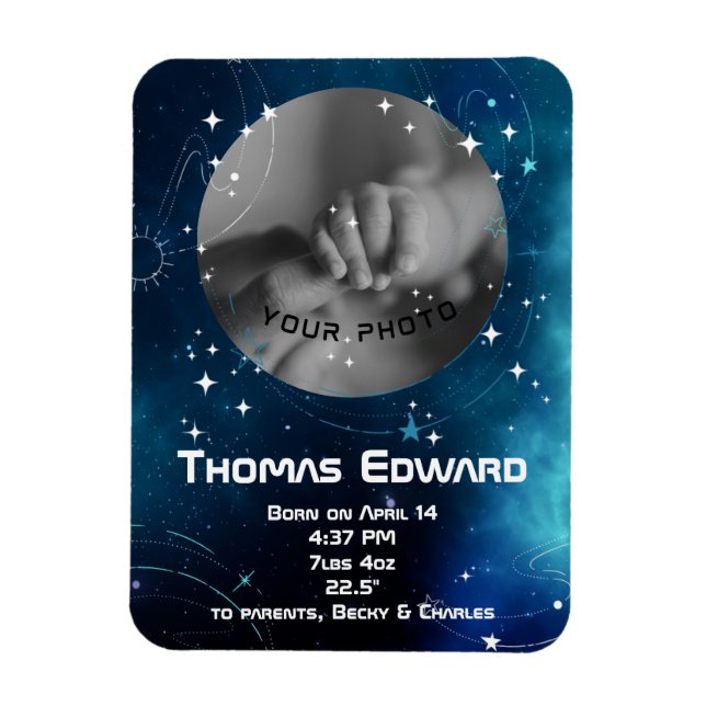 Kallelse till nedgången i Celestial Deep Blue Rymd Magnet (Vertikal)