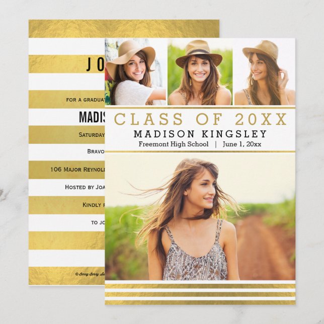 Kallelseinbjudan till det klassiska Rand Studenten Inbjudningar (Fram/baksida)