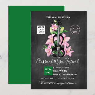 Kallelsekallelse till Chalkboard för klassisk musi Inbjudningar