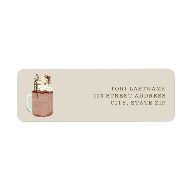 Kallet av kaffe Brew Mason Burk A Baby brinner Returadress Etikett (Framsidan)