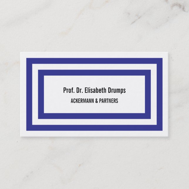 Kallet coola blått visitkort (Framsida)