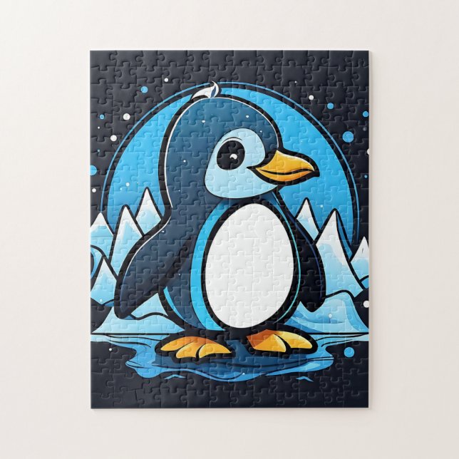 Kallet Cute Tecknad Penguin Pussel (Vertikal)