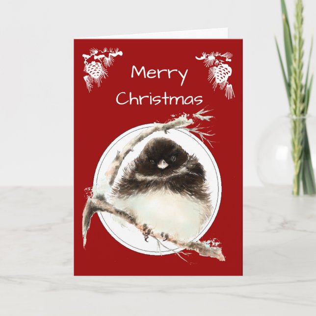 Kallet Fluffy Junco Bird Helgkort (Framsida)