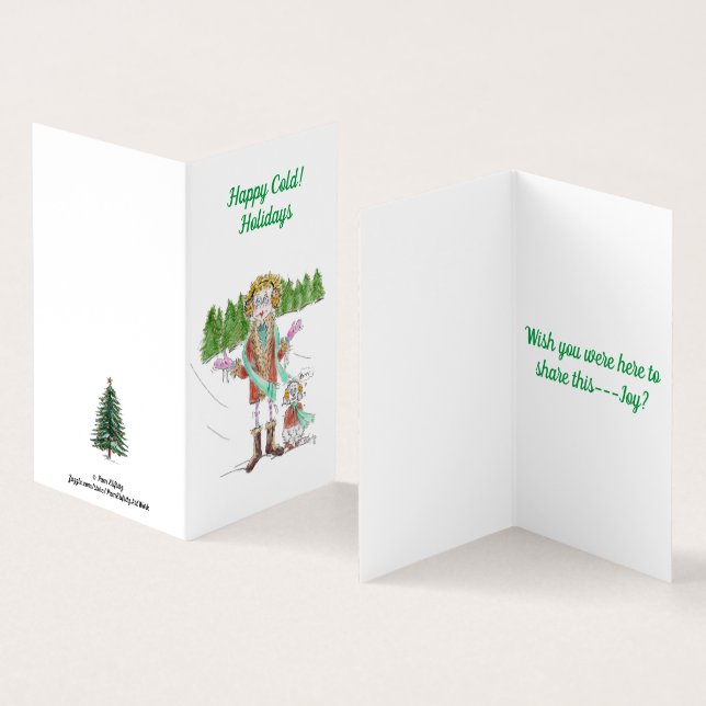 Kallet Minnesota jul för Babs och Bubbles Kort (In- och utsida)