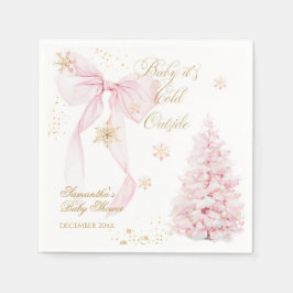 Kallet rosa Bow utanför Flicka Shower Pappersservett