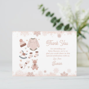 Kallet tack Baby Shower utanför Snö Neutralt Kort
