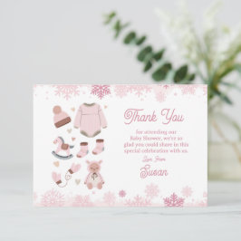 Kallet tack Baby Shower utanför Snö Rosa Girl Girl Kort