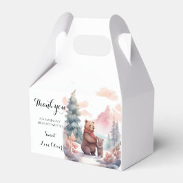 Kallet utanför vinter-skogen Bears Baby Shower Presentaskar