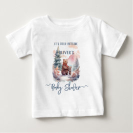 Kallet utanför vinter-skogen Bears Baby Shower T Shirt