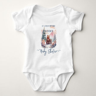 Kallet utanför vinter-skogen Bears Baby Shower T Shirt