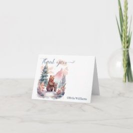 Kallet utanför vinter-skogen Bears Baby Shower Tack Kort