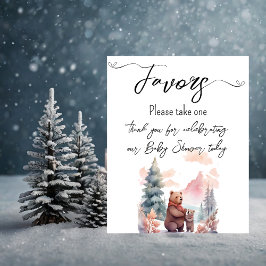 Kallet utanför Winter Forest Bears Baby är för Poster