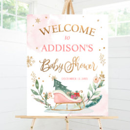 Kallet Välkommen till Winter Baby Shower utanför Poster