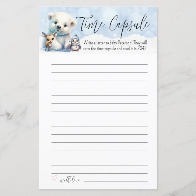 Kallet Vinter utanför babyvisningsprogrammet, spel (Framsida)