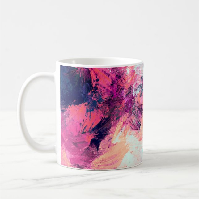 Kallets multifärgad, vacker futuristiska mönster.  kaffemugg (Vänster)