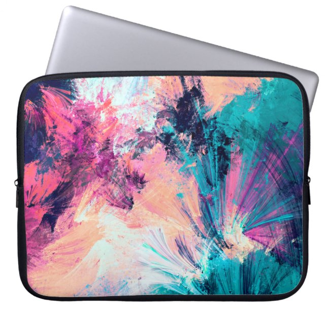 Kallets multifärgad, vacker futuristiska mönster.  laptop fodral (Framsidan)