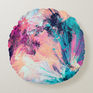Kallets multifärgad, vacker futuristiska mönster.  rund kudde