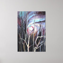 Kallets vinternatt med full månmålning canvastryck