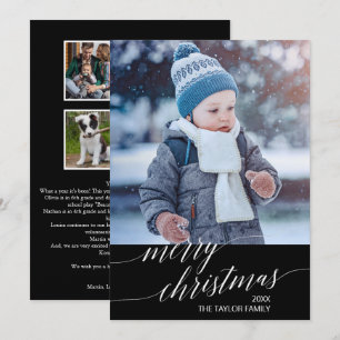 Kalligrafår för elegantens Mörk i granskningsfotot Julkort