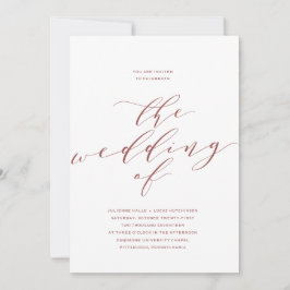 Kalligrafbröllop - inbjudan | Burgundy Marsala