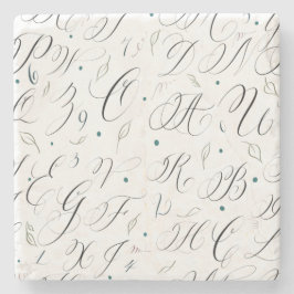 Kalligrafera Alfabet och blommor Underlägg