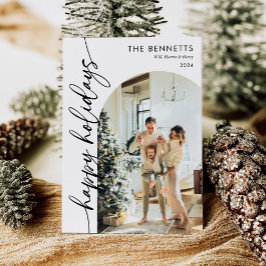 Kalligraffotot av Glad helg Arch-skript Julkort