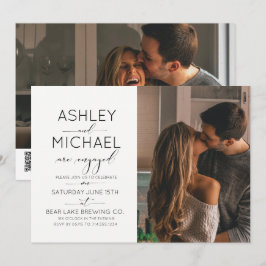 Kalligrafi 2 Foto QR-kodens Förlovningsfest Inbjudningar