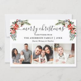 Kalligrafi 3 - Blommigt för fotovattenfärg Vinter Julkort