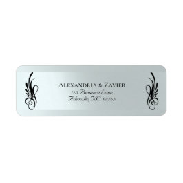 Kalligrafi adressetiketter - Silver Returadress Etikett