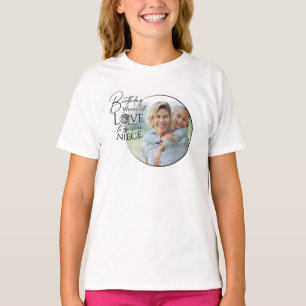 Kalligrafi Anpassad Foto Födelsedag För Niece T Shirt
