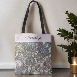 kalligrafi av den vita blommigten Monogram namn g Tygkasse
