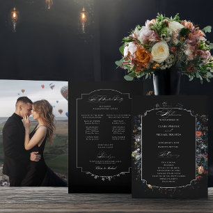 Kalligrafi av konsthvart Blommigt Program