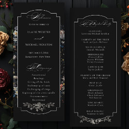 Kalligrafi av konsthvart Blommigt Program