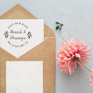 Kalligrafi av Olive Gren sparar datumet Bröllop Stämpel