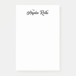 Kalligrafi av vit och svart Retro Post-it Block