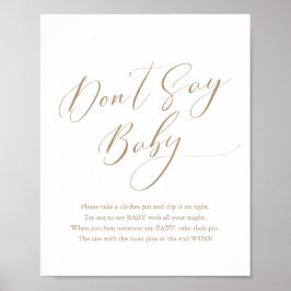 Kalligrafi Babykläder Säg inte Baby efter Poster