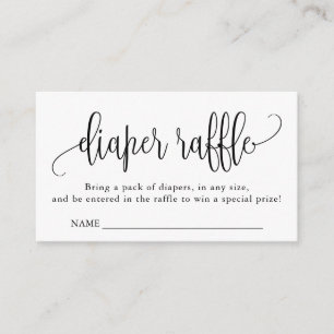 Kalligrafi Babyskor Förkläde Raffle Tilläggskort